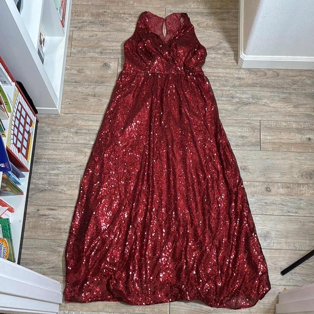 Woman’s Red Sequin Gown Size 10/12